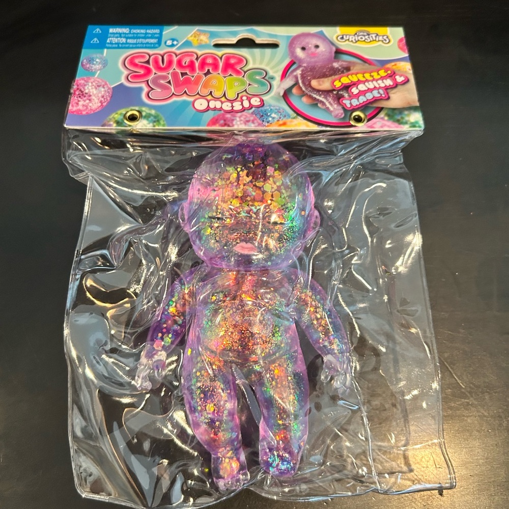 Onesie Squeeze Toy - Purple Glitter